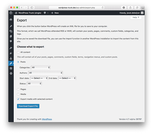 Esportare l’immagine in evidenza assieme agli articoli WordPress Esportare immagine in evidenza da WordPress